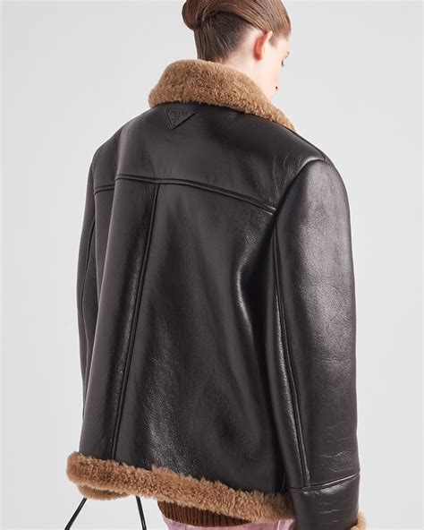 Black/maple Brown Oversized Shearling Jacket 